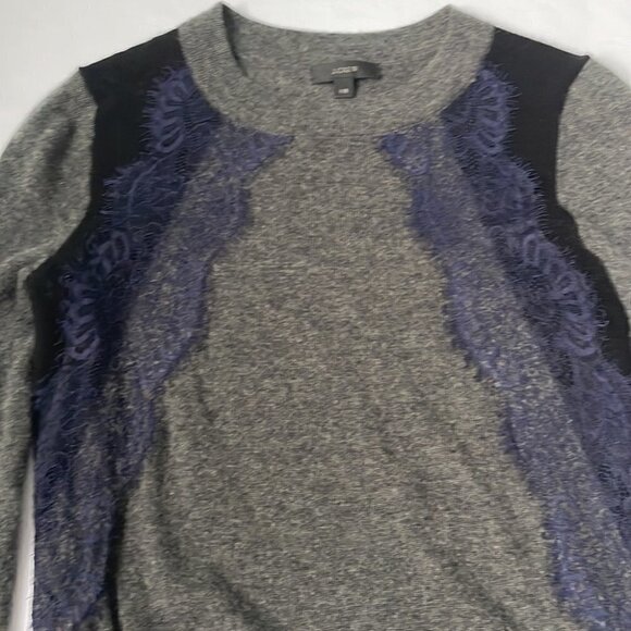 J Crew Crew Neck Wool Blend Sweater with Lace - Picture 6 of 14